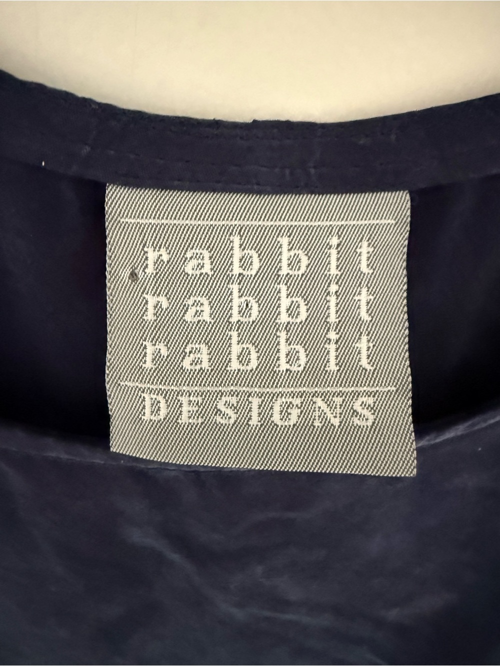 90s Vintage Rabbit Rabbit Rabbit Blue Rayon Maxi Dress Size 6 - Picture 6 of 7